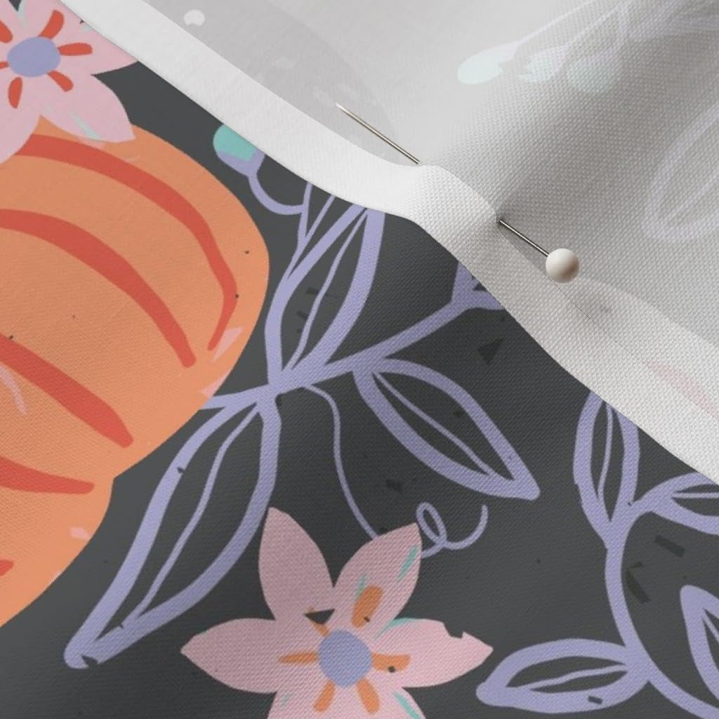 Spooktacularly Adorable Cotton for Crafty Grave Diggers - Where Skulls and Ravens Throw a Floral Fiesta!