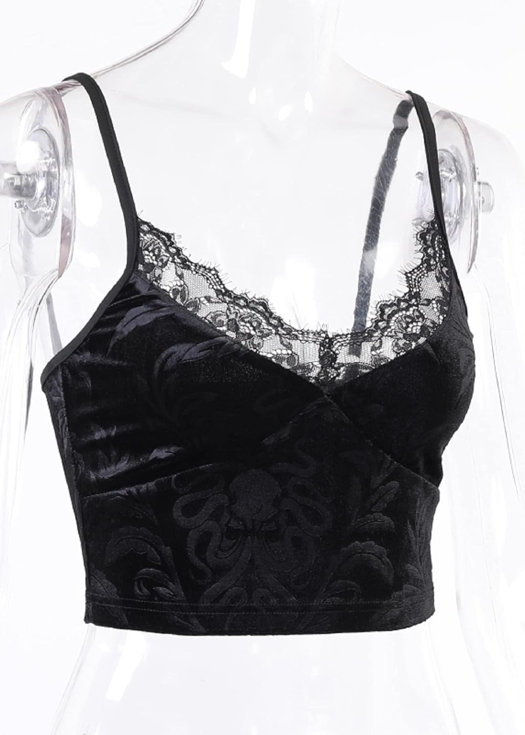 Gothic Velvet Crop Top for When You Want to Look Like a Edgy Bat in a Rock Band!