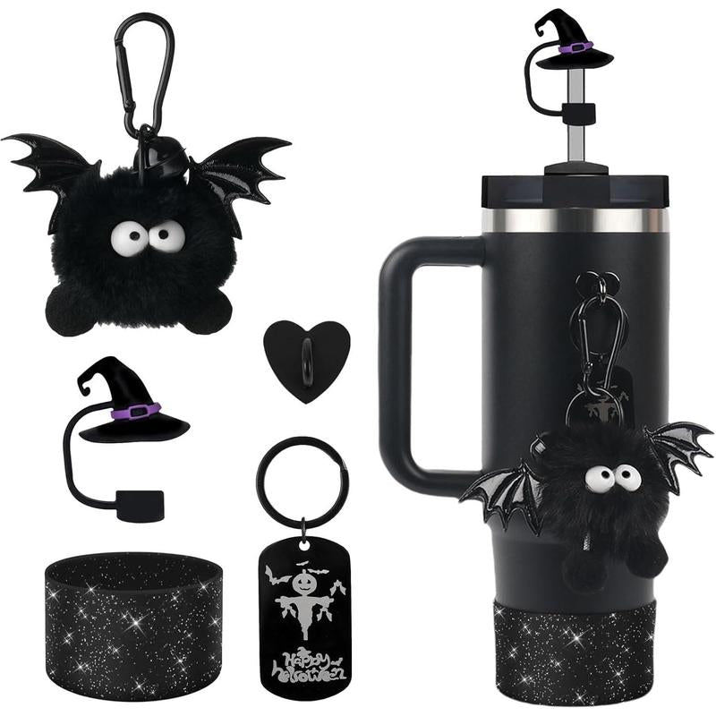 Hocus Pocus Sippy Cup Getup: Devilish Devil Hat, Spooky Straw, and Booty Charms for Your Witchy 30/40Oz Potion Vessel!