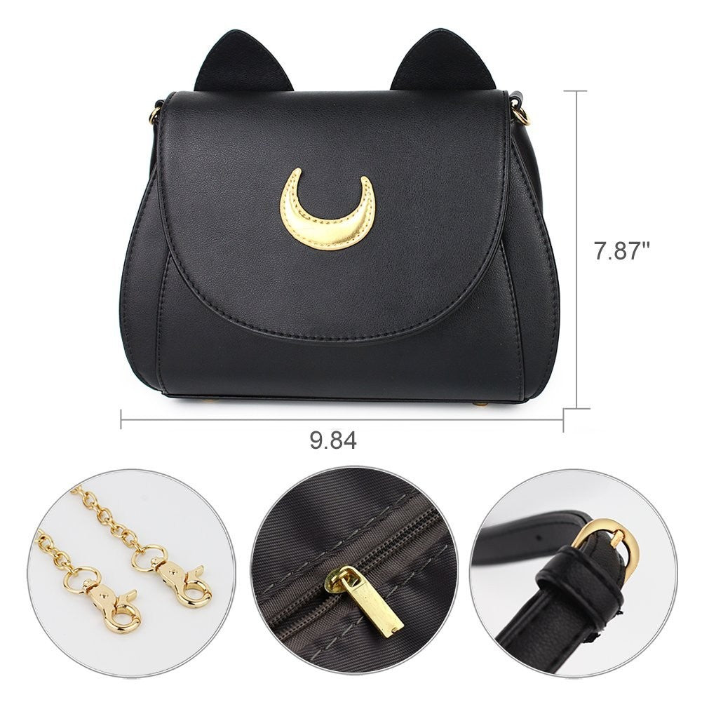 Cosmic Cat-venture Bags: Purr-sian Moonlight Purse for Your Inner Gothic Sailor Sensation!
