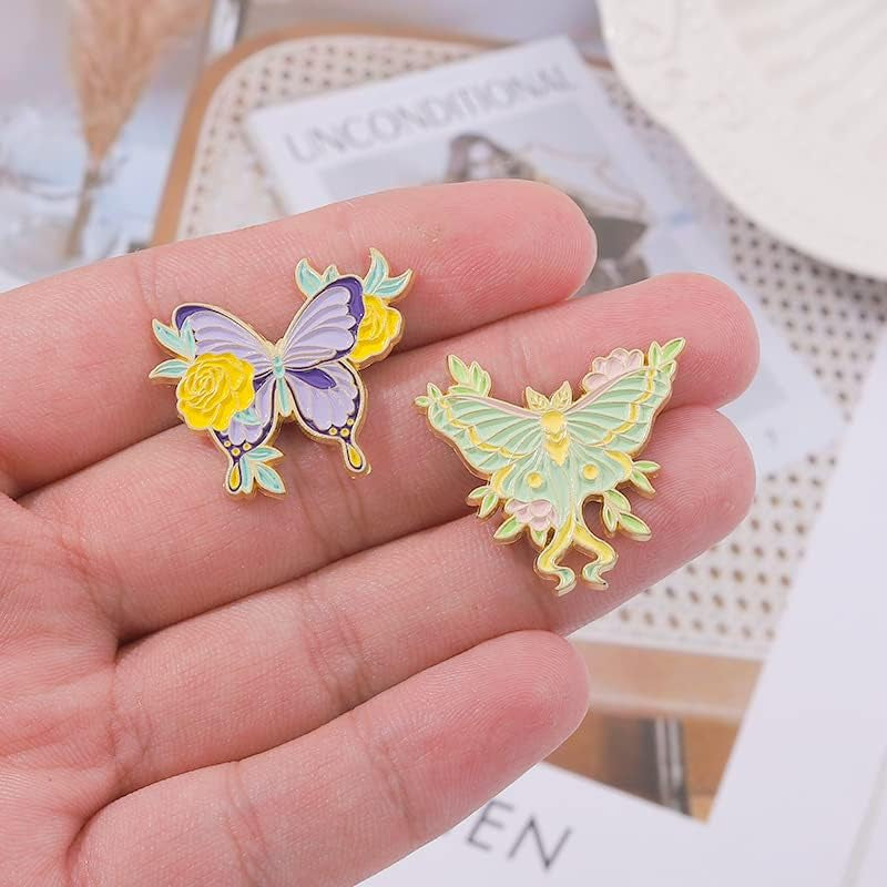 Cool Horror Butterfly Enamel Pins Set - Steampunk Brooches for Backpacks and Jewelry