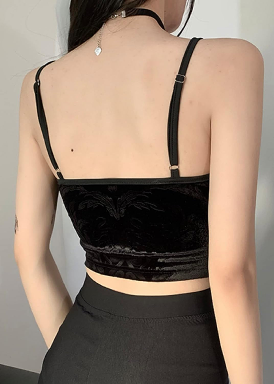 Gothic Velvet Crop Top for When You Want to Look Like a Edgy Bat in a Rock Band!