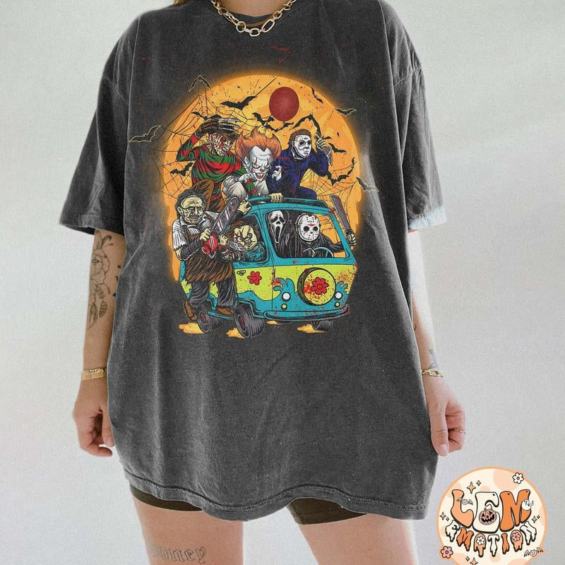 Spooky Squad's Retro Nightmare Tee: Where Horror Meets Haute Creep-tion!