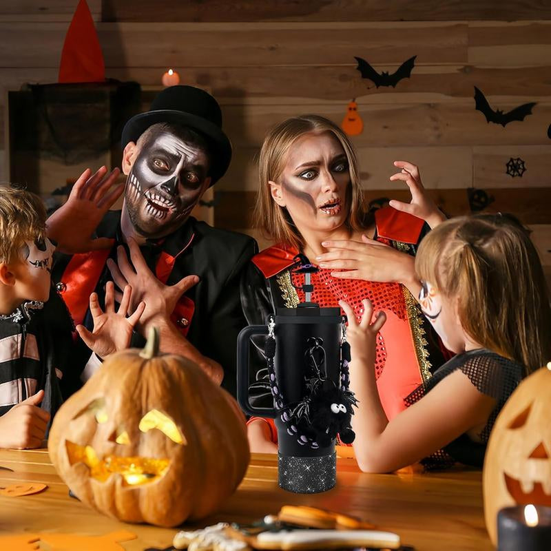 Hocus Pocus Sippy Cup Getup: Devilish Devil Hat, Spooky Straw, and Booty Charms for Your Witchy 30/40Oz Potion Vessel!