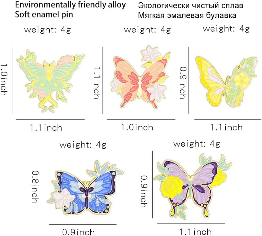 Cool Horror Butterfly Enamel Pins Set - Steampunk Brooches for Backpacks and Jewelry