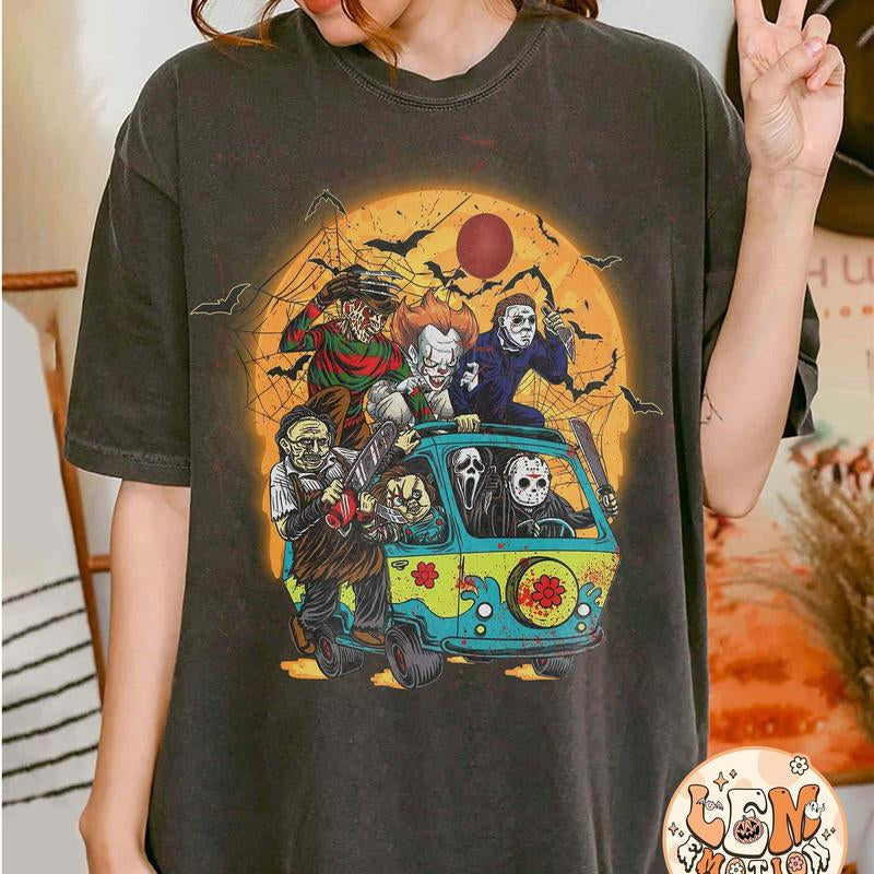 Spooky Squad's Retro Nightmare Tee: Where Horror Meets Haute Creep-tion!