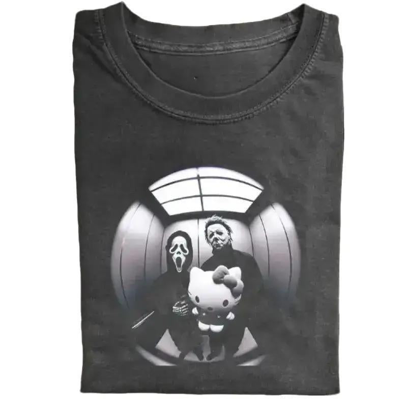 Spooky Lift Laughs: The Ghostly Elevator Ride with a Killer Doll Comedy Tee for Ghouls and Gals!