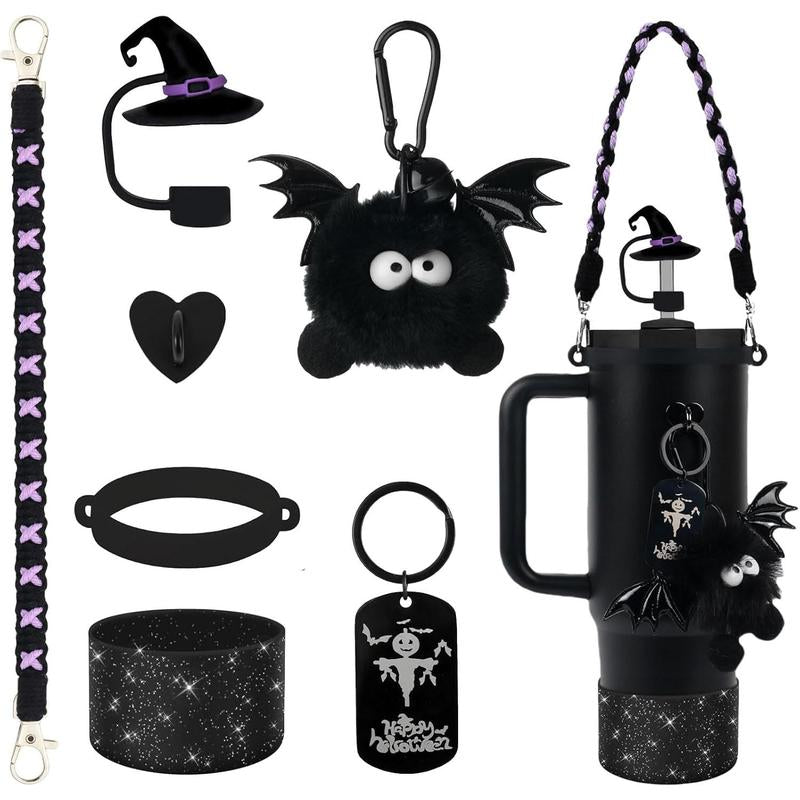 Hocus Pocus Sippy Cup Getup: Devilish Devil Hat, Spooky Straw, and Booty Charms for Your Witchy 30/40Oz Potion Vessel!