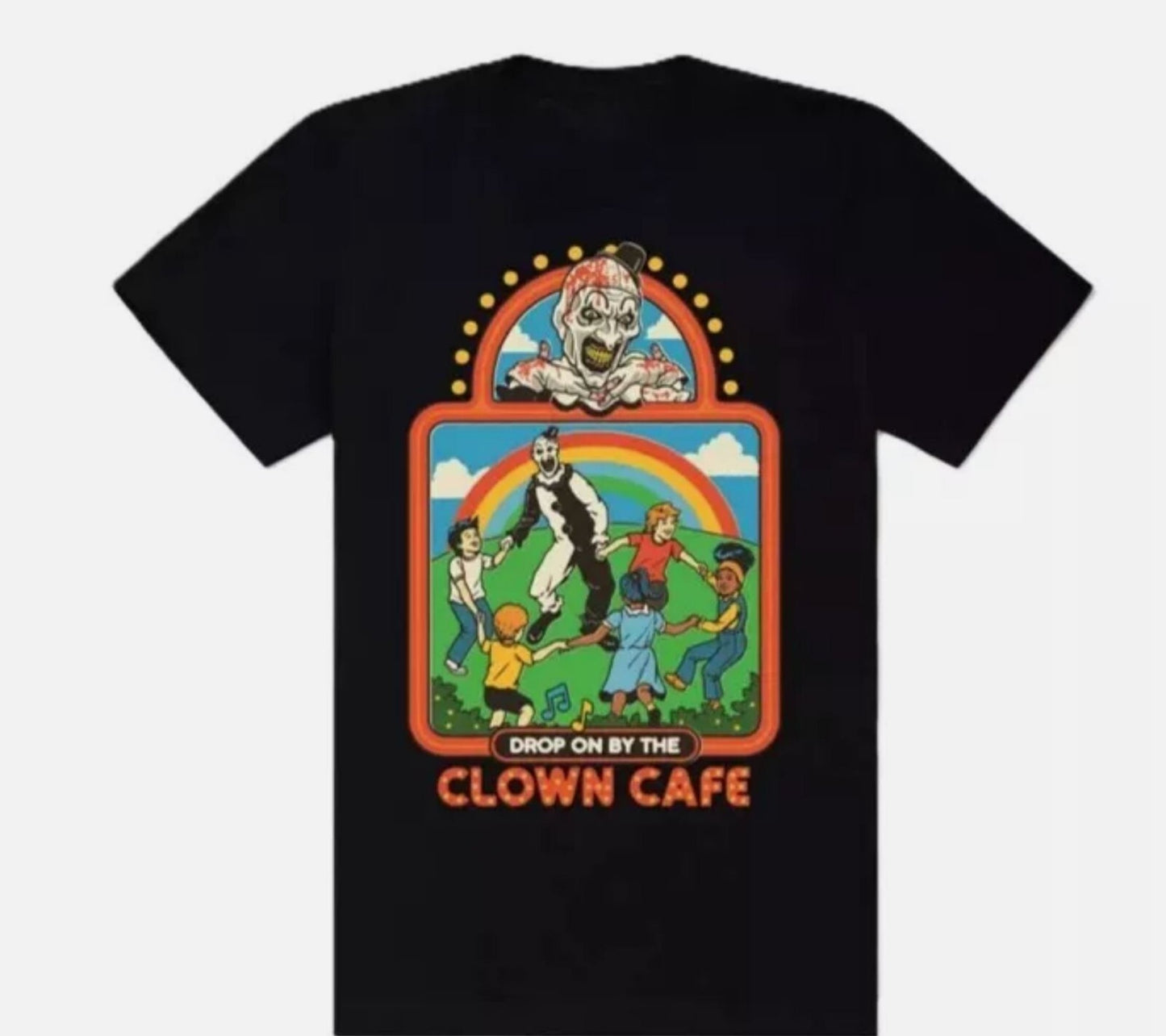 Terrifier Clown Cafe Horror Movie T-Shirt - Perfect for Fans of Chilling Thrills!
