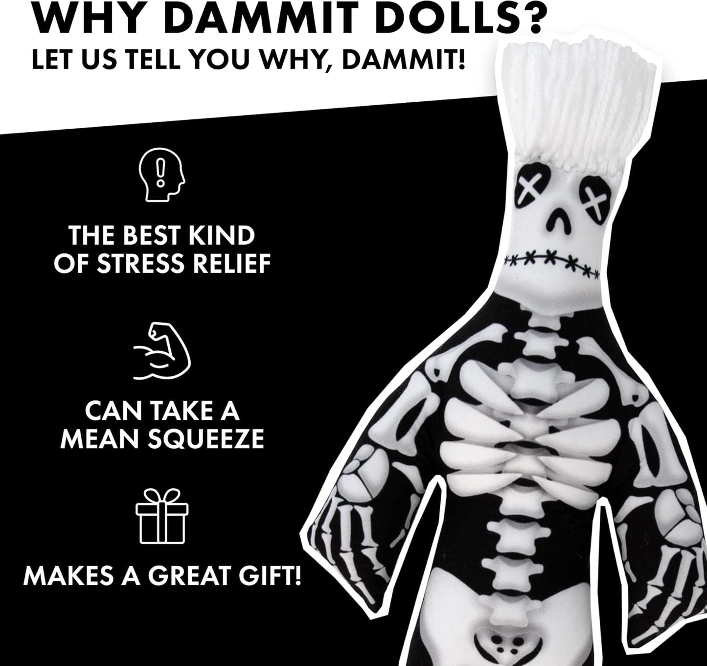 Limited Edition Dammit Skeleton Doll - Ultimate Stress Relief Gag Gift!