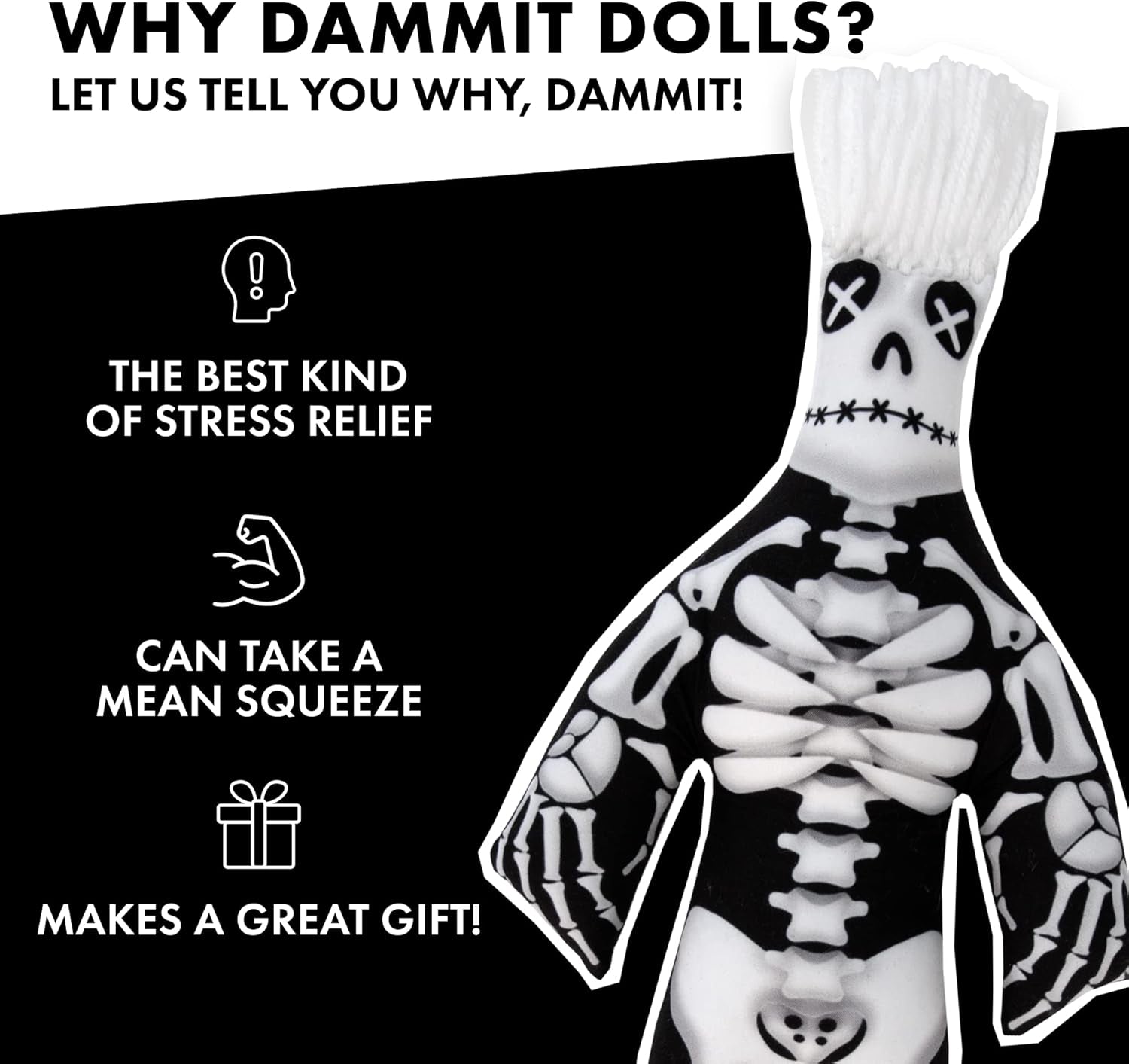 Limited Edition Dammit Skeleton Doll - Ultimate Stress Relief Gag Gift!
